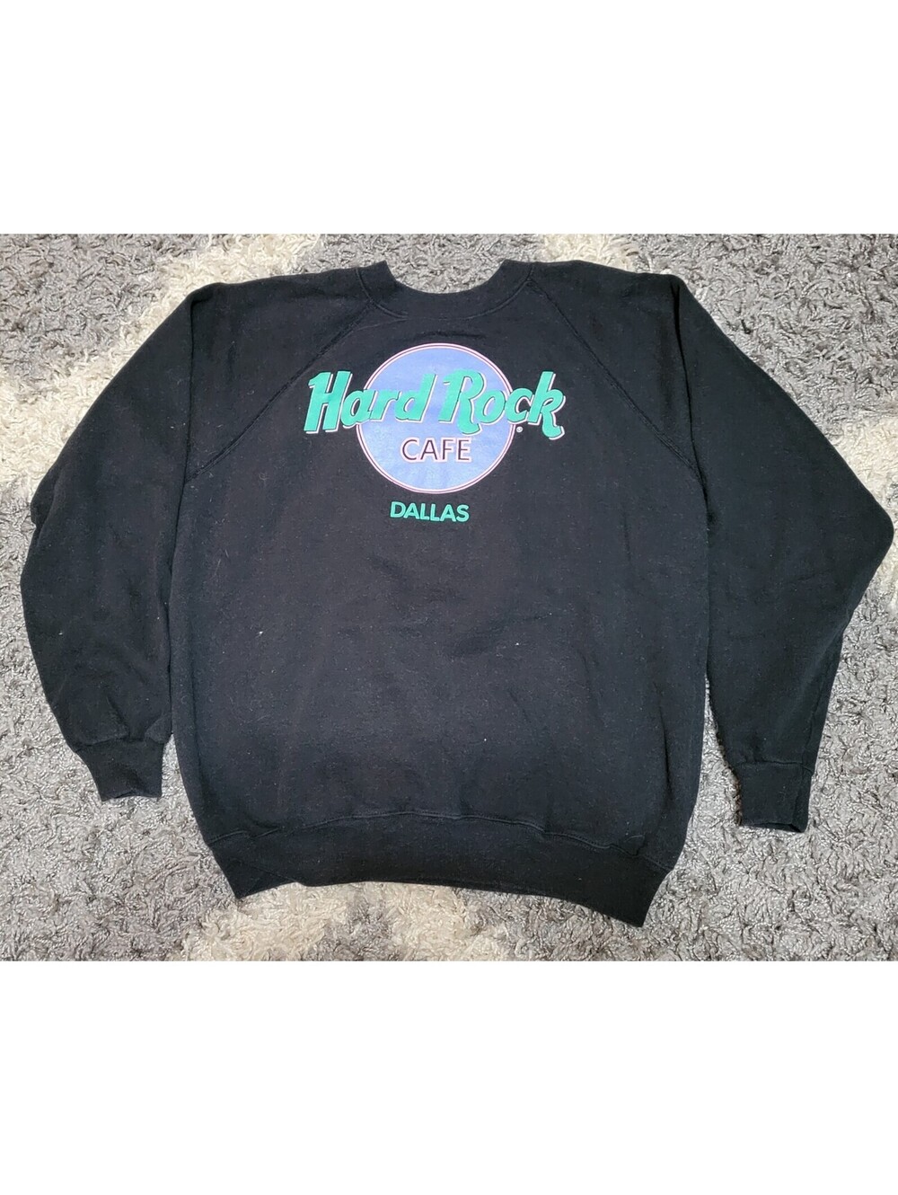 Vintage Hard Rock Cafe Dallas Black Crewneck Sweater Large